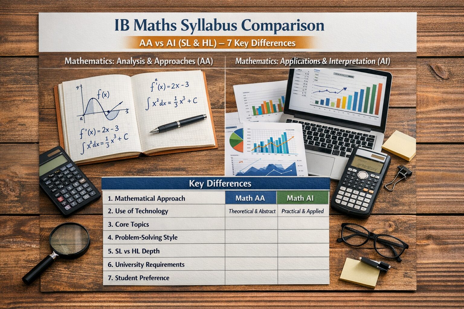 IB Maths Syllabus Comparison AA vs AI SL HL explained