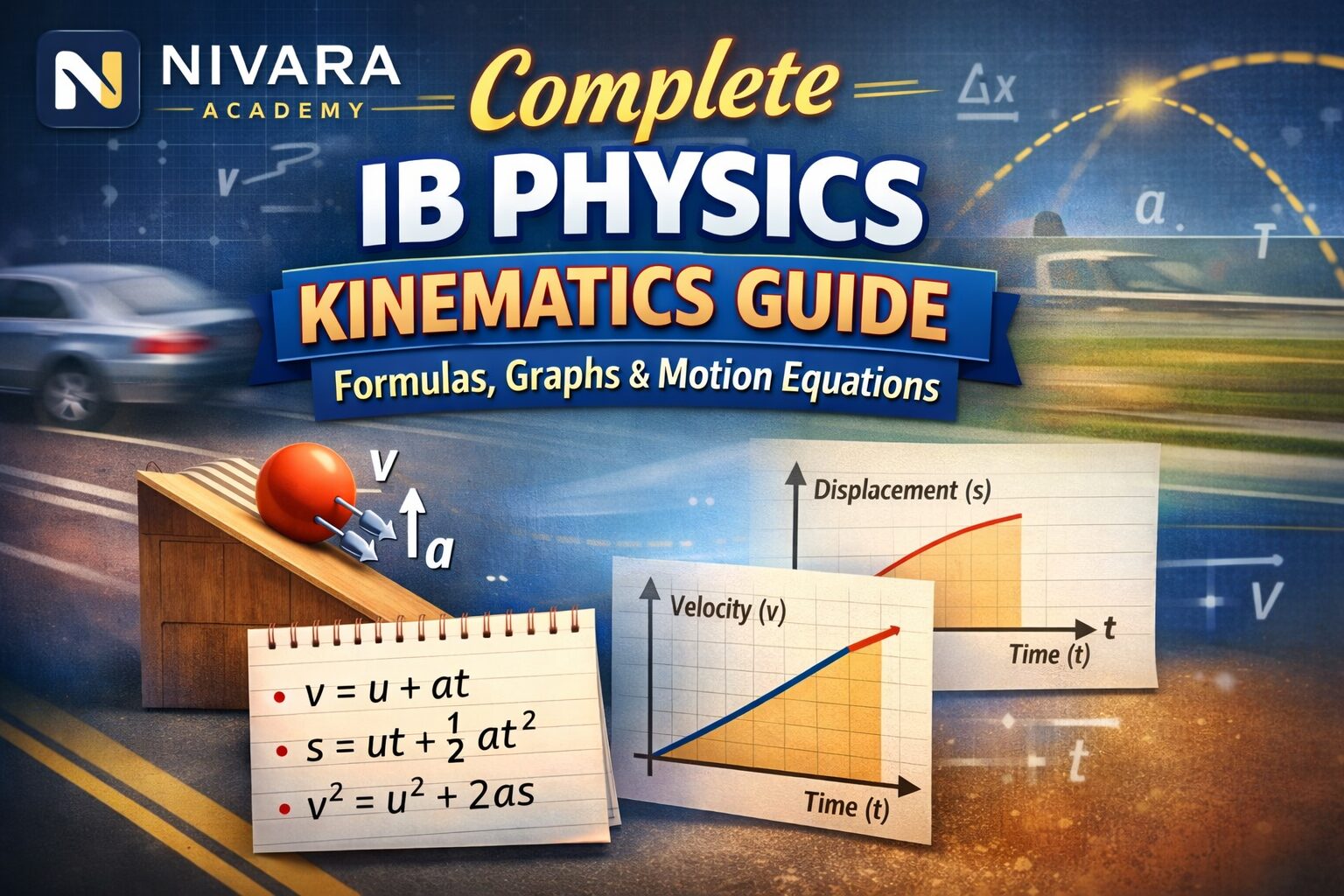 Complete IB Physics Kinematics Guide - Formulas Graphs Motion Equations